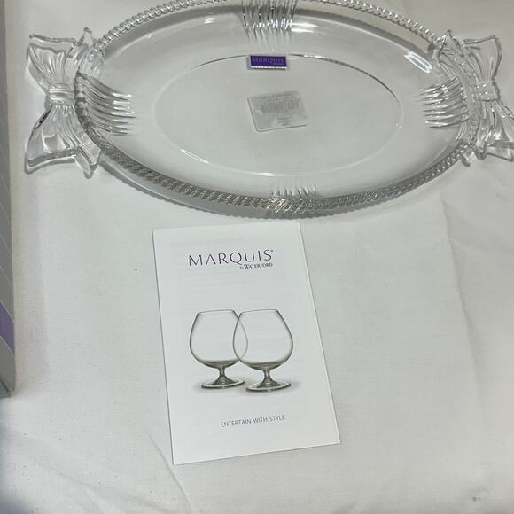 Marquis by Waterford Crystal Bow Oval Platter Tray, 12 inches, NEW IN BOX - Picture 3 of 6